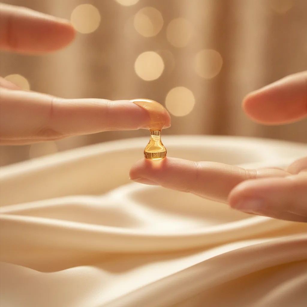 Luxurious serum drops on skin